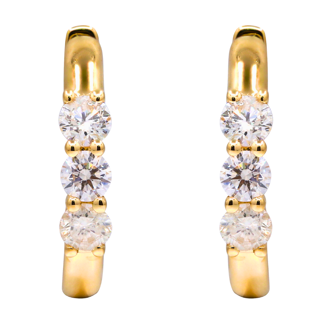 MIRARI - YELLOW GOLD DIAMOND EARRING