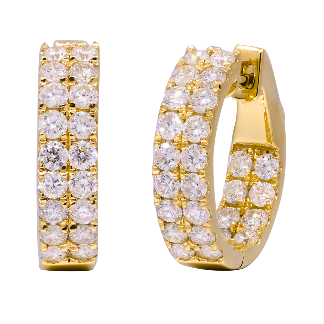 CLARION - YELLOW GOLD DIAMOND EARRING