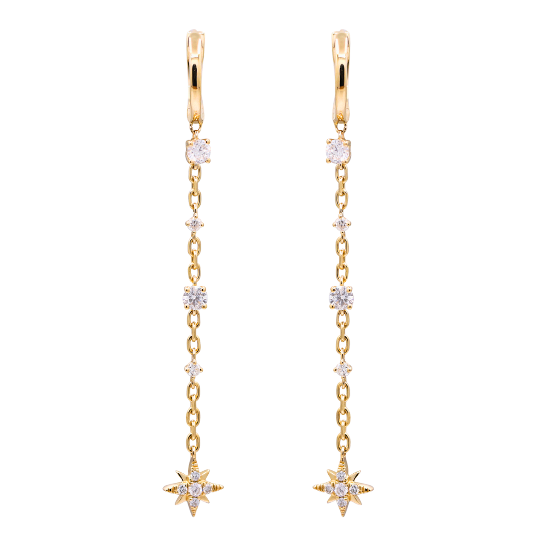 LIORA - YELLOW GOLD DIAMOND EARRING