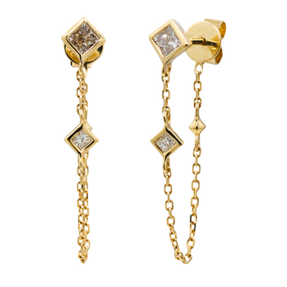 ELDORA - YELLOW GOLD DIAMOND EARRING
