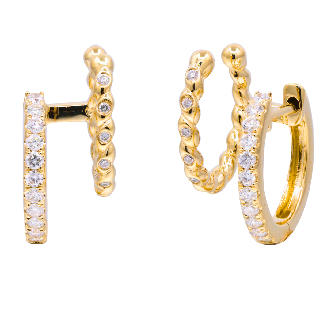 AUVIER - YELLOW GOLD DIAMOND EARRING