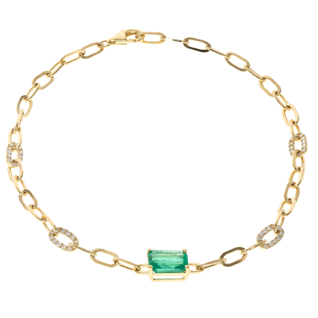 VIRIDIA - YELLOW GOLD EMERALD BRACELET