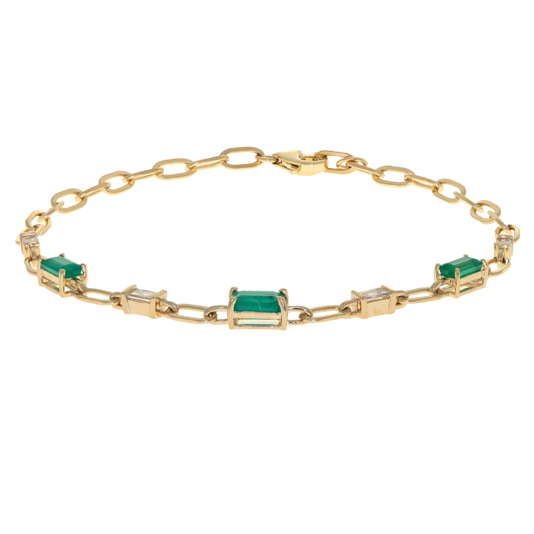 SELORIA - YELLOW GOLD EMERALD BRACELET
