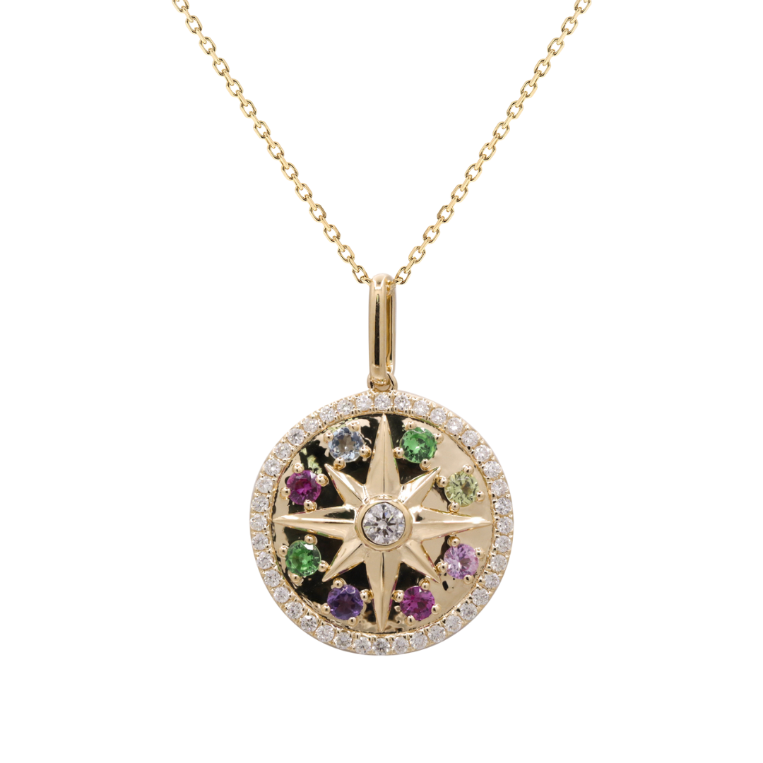POLARIS - YELLOW GOLD BLUE TOPAZ NECKLACE