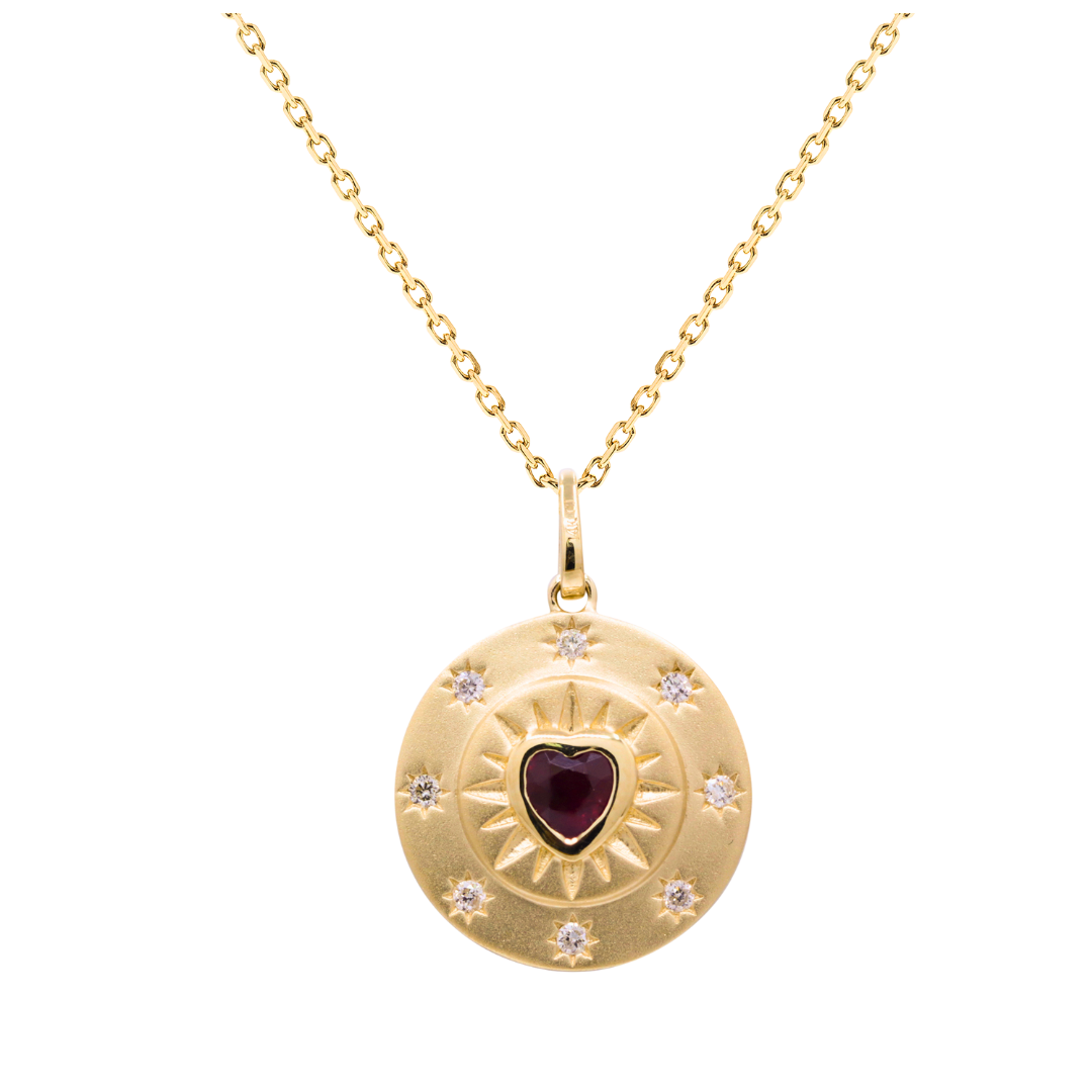 AMORIS - YELLOW GOLD RUBY NECKLACE