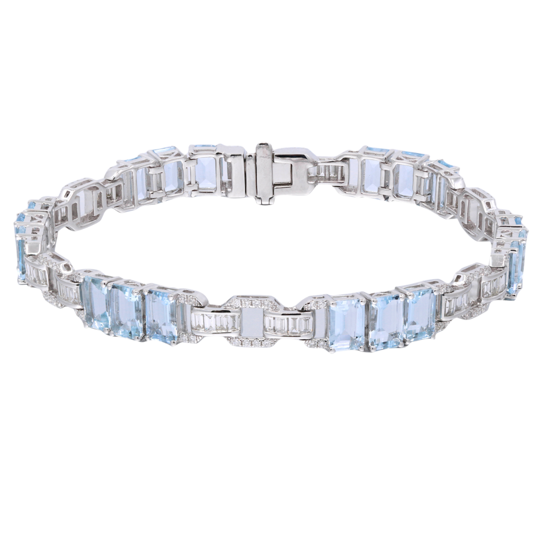 SERENITY - WHITE GOLD AQUAMARINE BRACELET