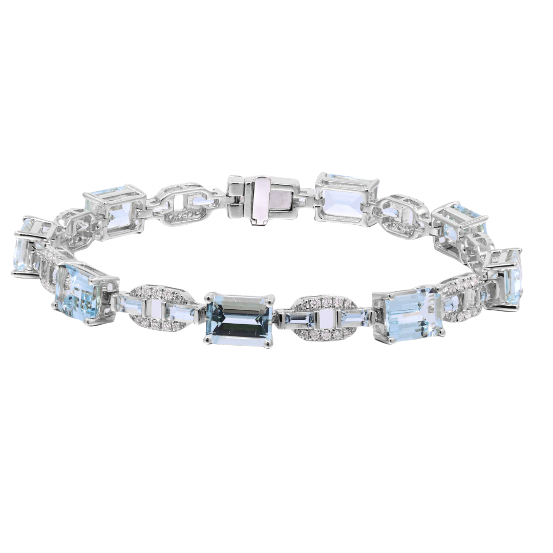 AURA - WHITE GOLD AQUAMARINE BRACELET