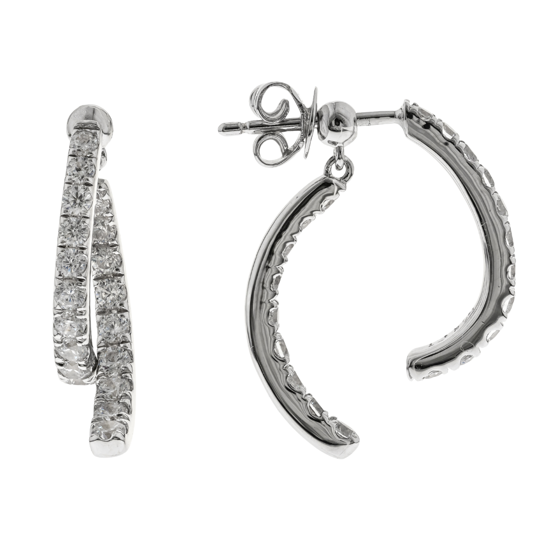CYRENNE - WHITE GOLD DIAMOND EARRING