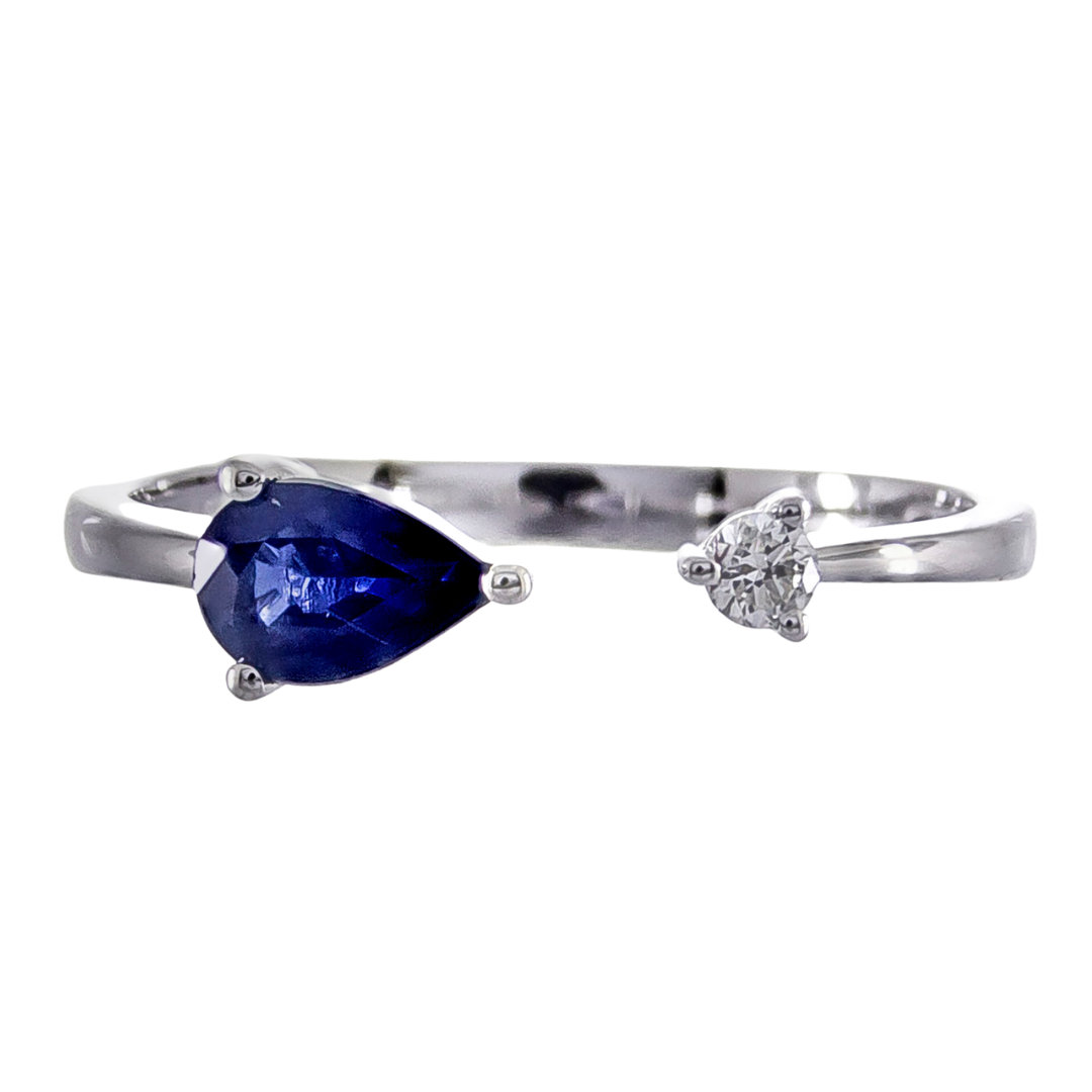 AURA - WHITE GOLD BLUE SAPPHIRE RING