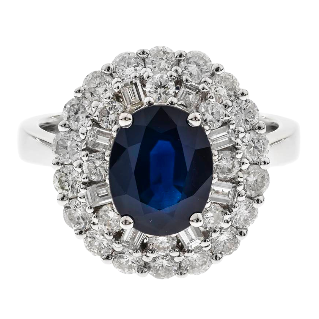 ISORIA - WHITE GOLD BLUE SAPPHIRE RING
