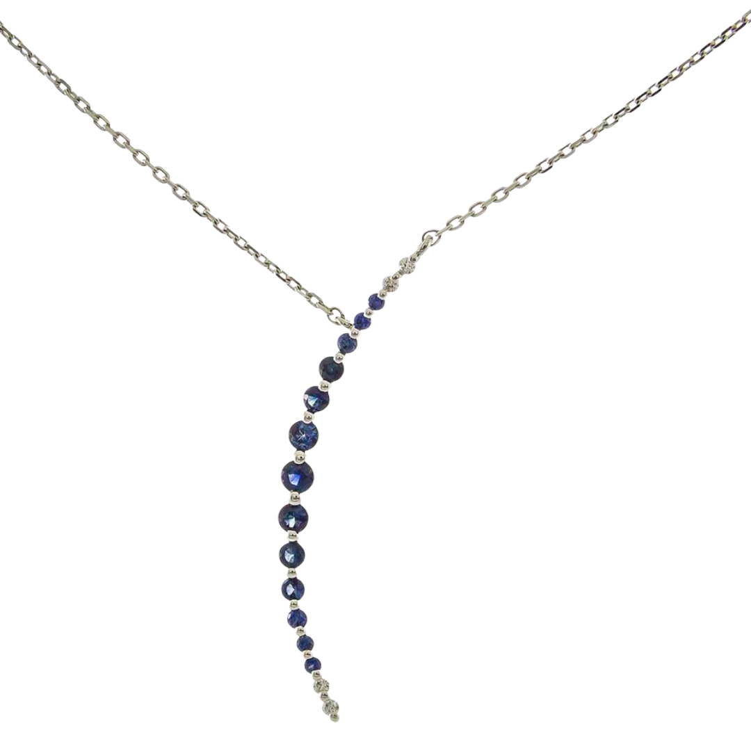 CAELITH - WHITE GOLD BLUE SAPPHIRE NECKLACE