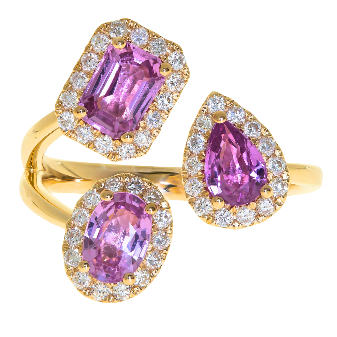 AMARISSE - YELLOW GOLD PINK SAPPHIRE RING