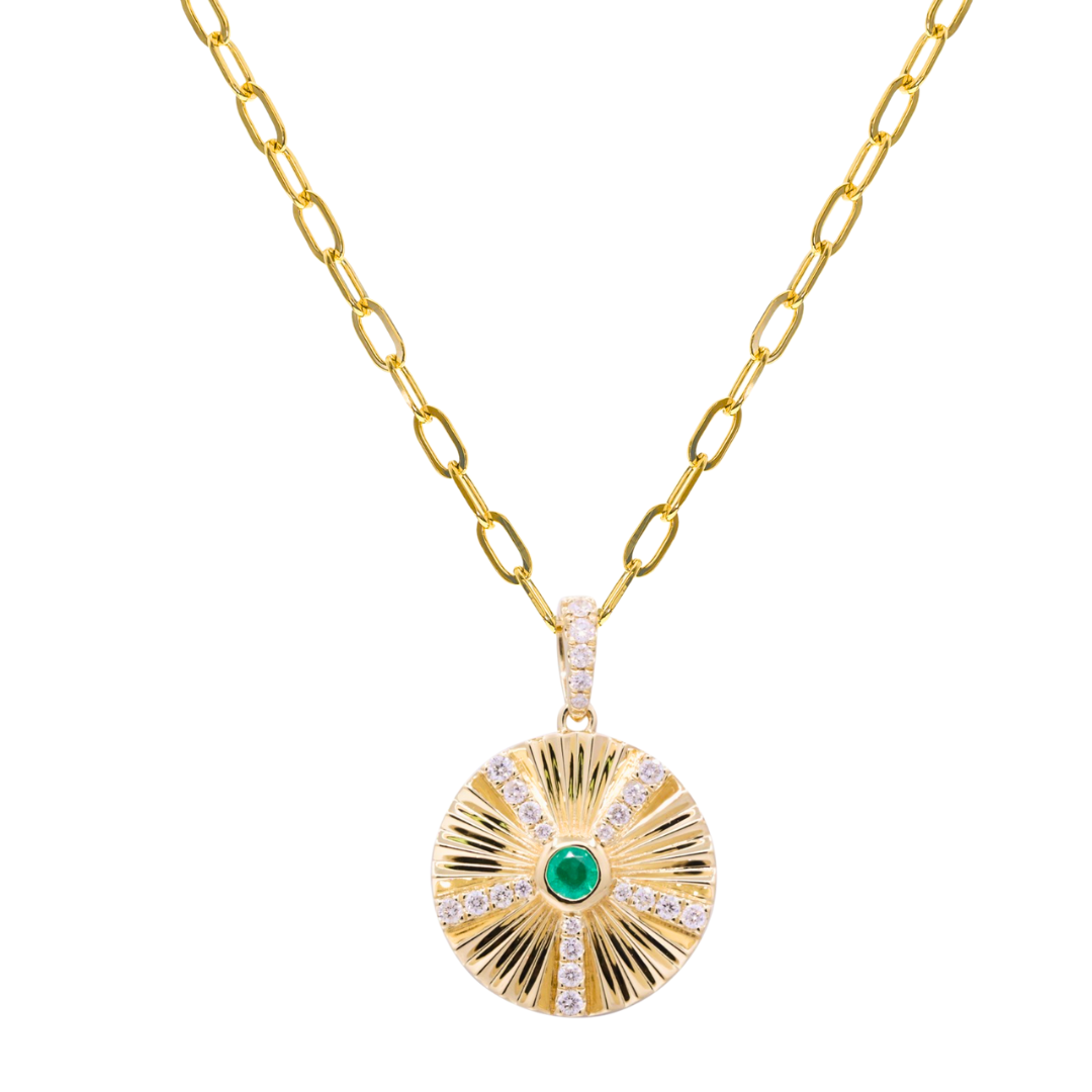 VIONNE - YELLOW GOLD EMERALD NECKLACE