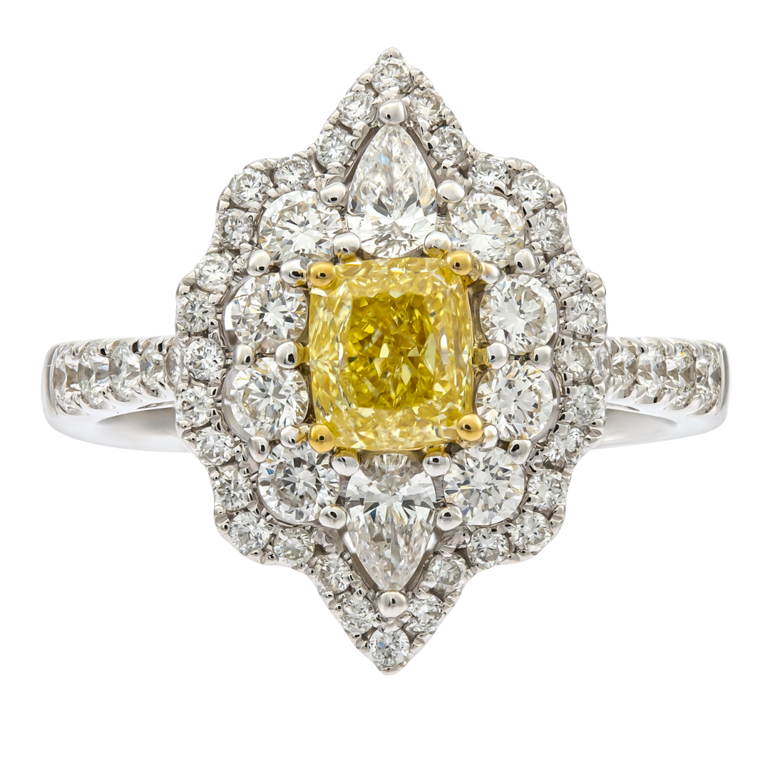 IMPERIALE - WHITE GOLD YELLOW DIAMOND RING