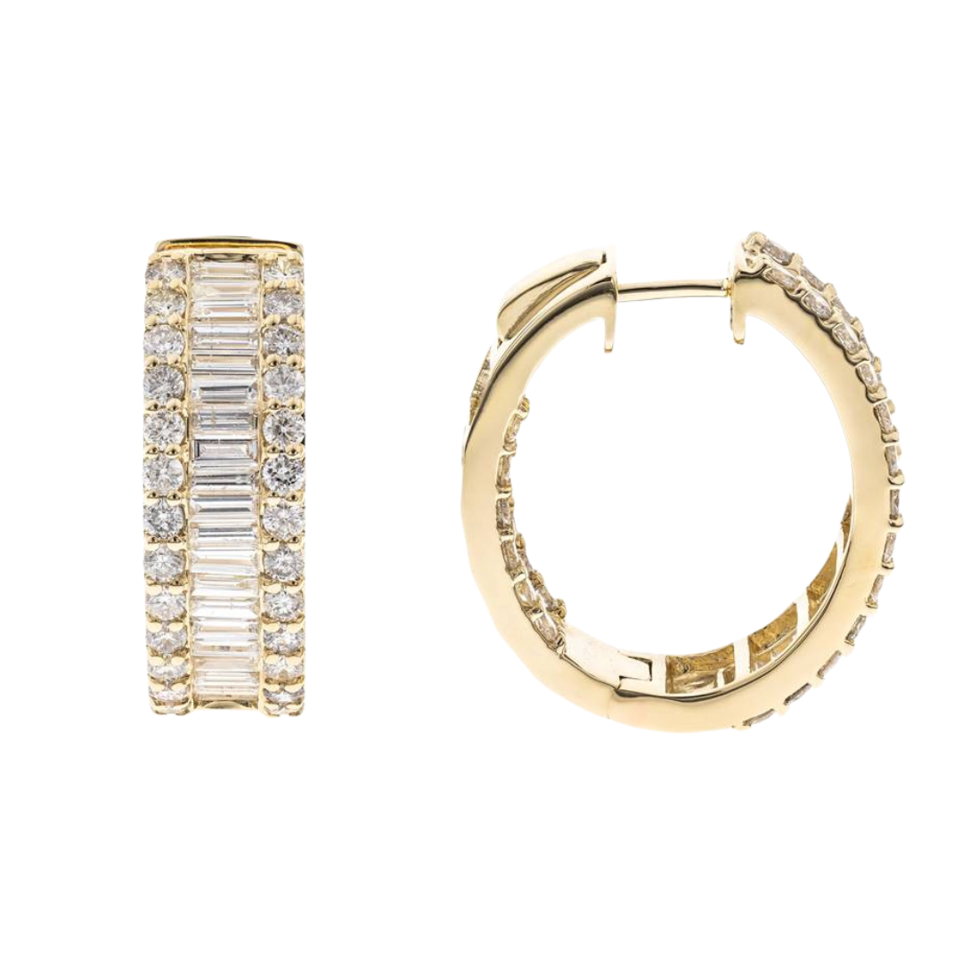 ELORIA - YELLOW GOLD DIAMOND EARRING