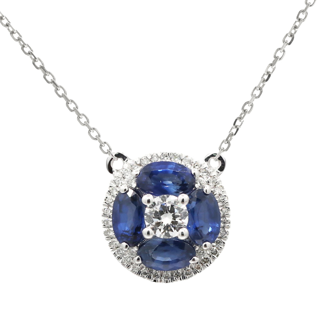 ZYRA - WHITE BLUE SAPPHIRE NECKLACE
