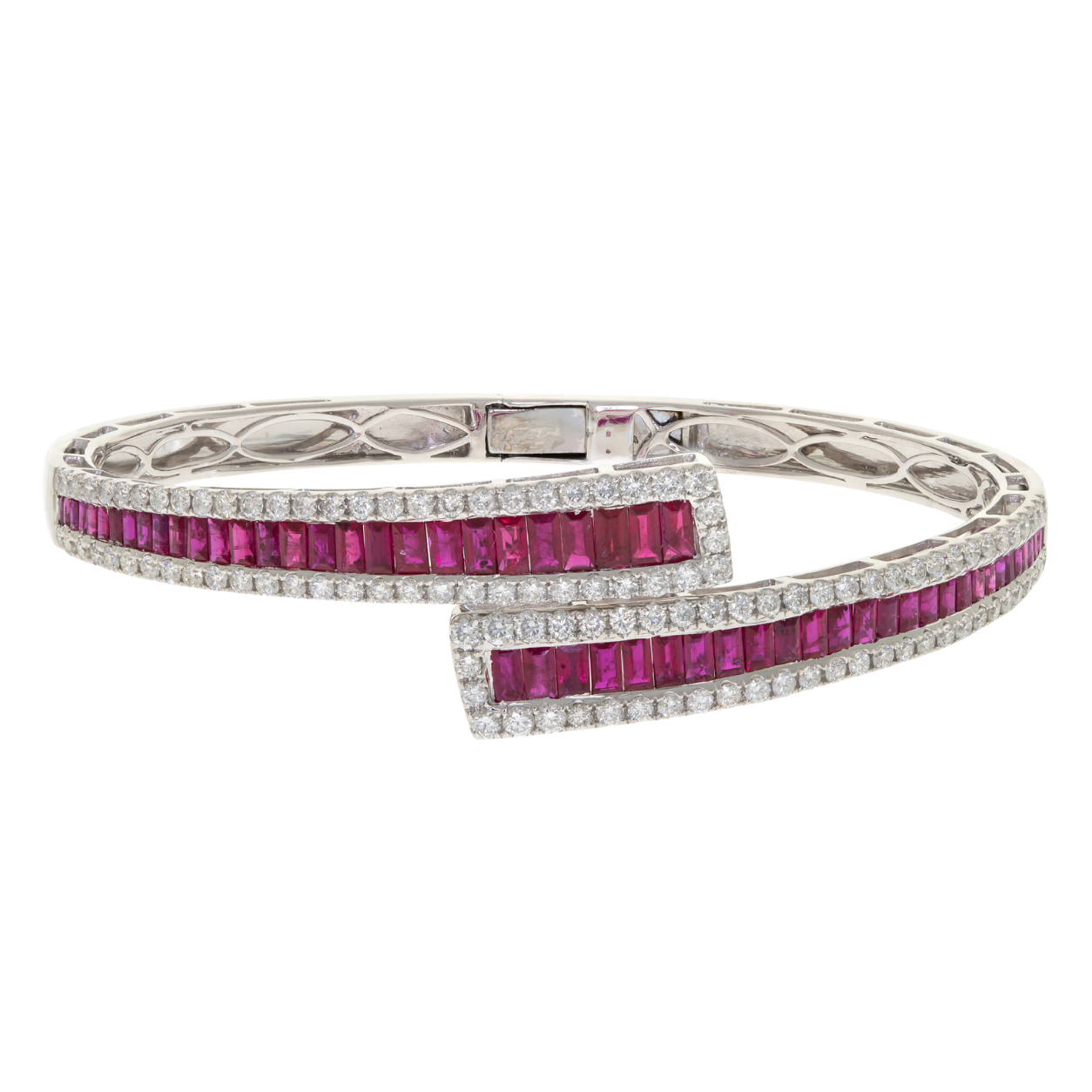 ALLURE - WHITE GOLD RUBY BANGLE
