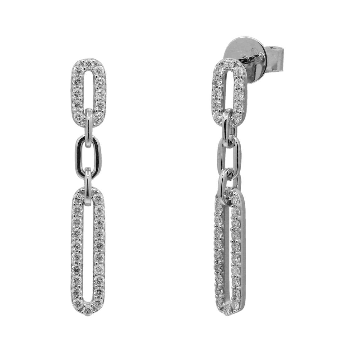 14K WHITE DIAMOND EARRING