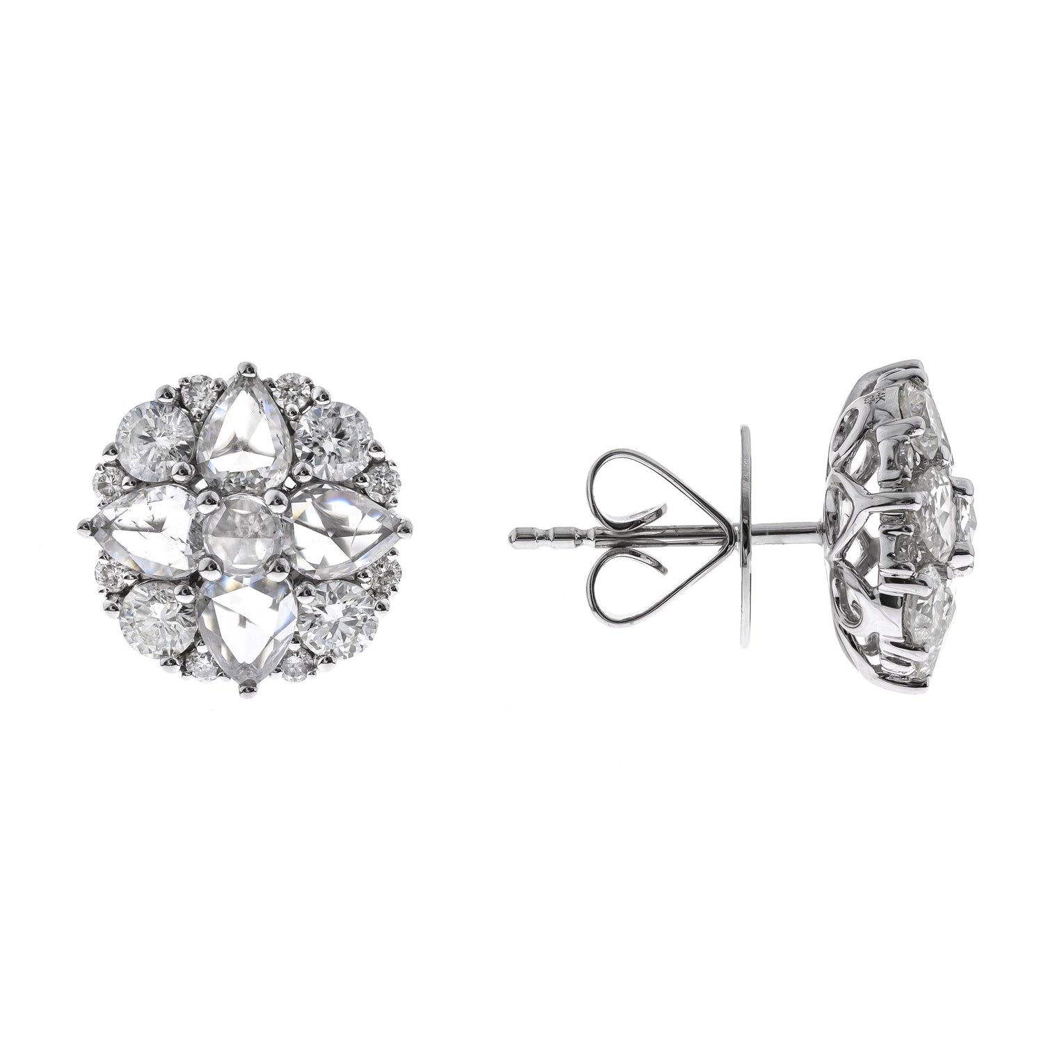 14K WHITE  DIAMOND EARRING