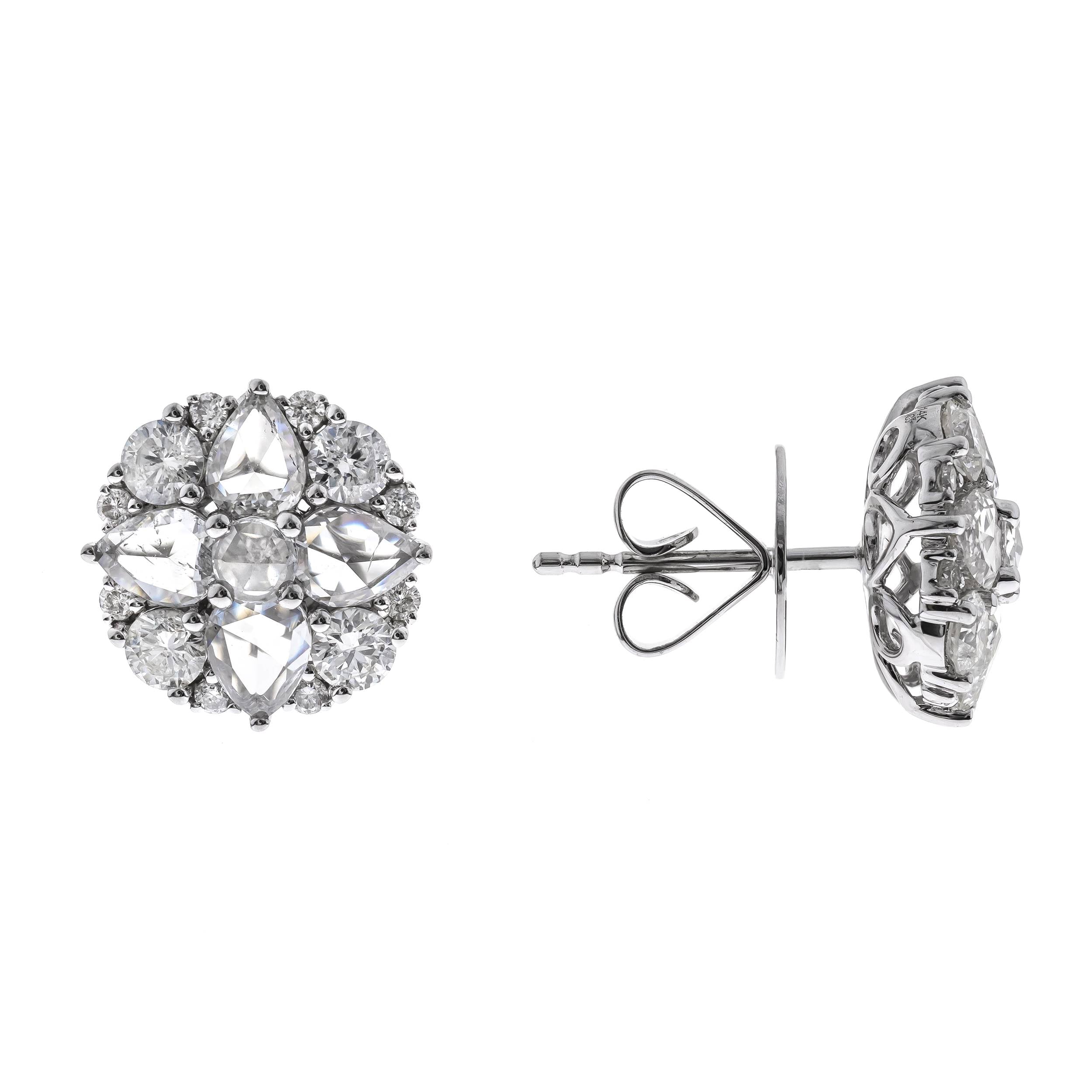 14K WHITE  DIAMOND EARRING