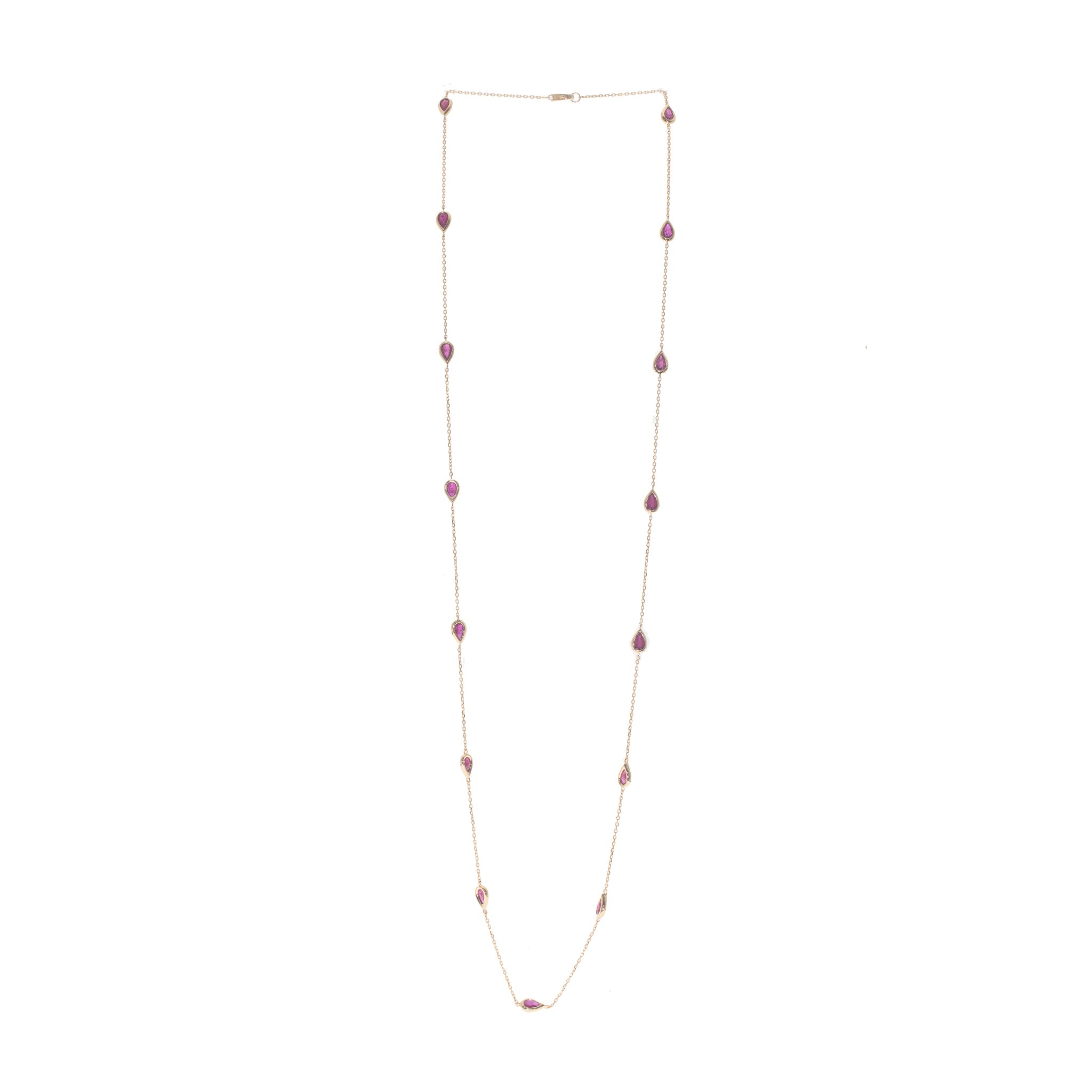 14K YELLOW RUBY NECKLACE