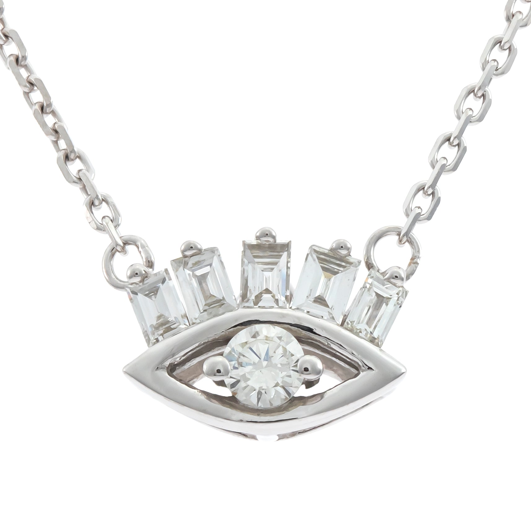 14K WHITE DIAMOND PENDANT