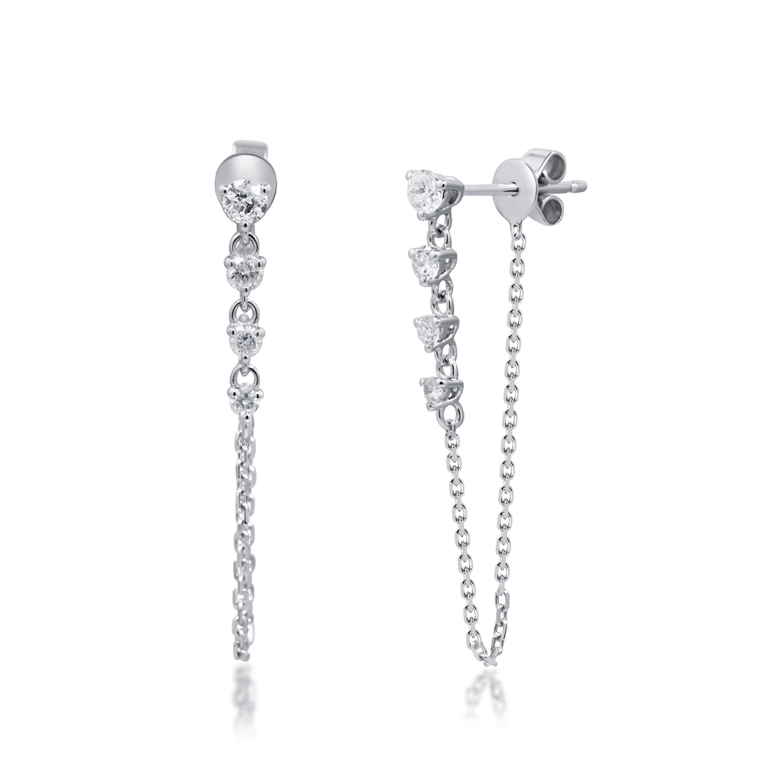 14K WHITE DIAMOND EARRING