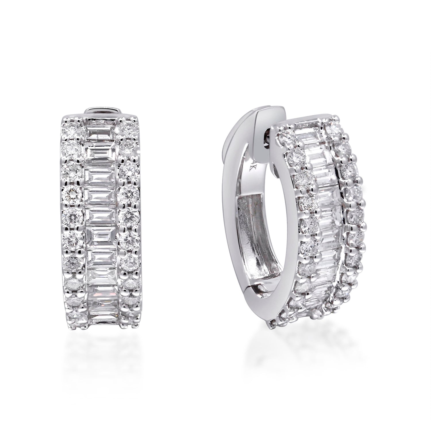 14K WHITE DIAMOND EARRING