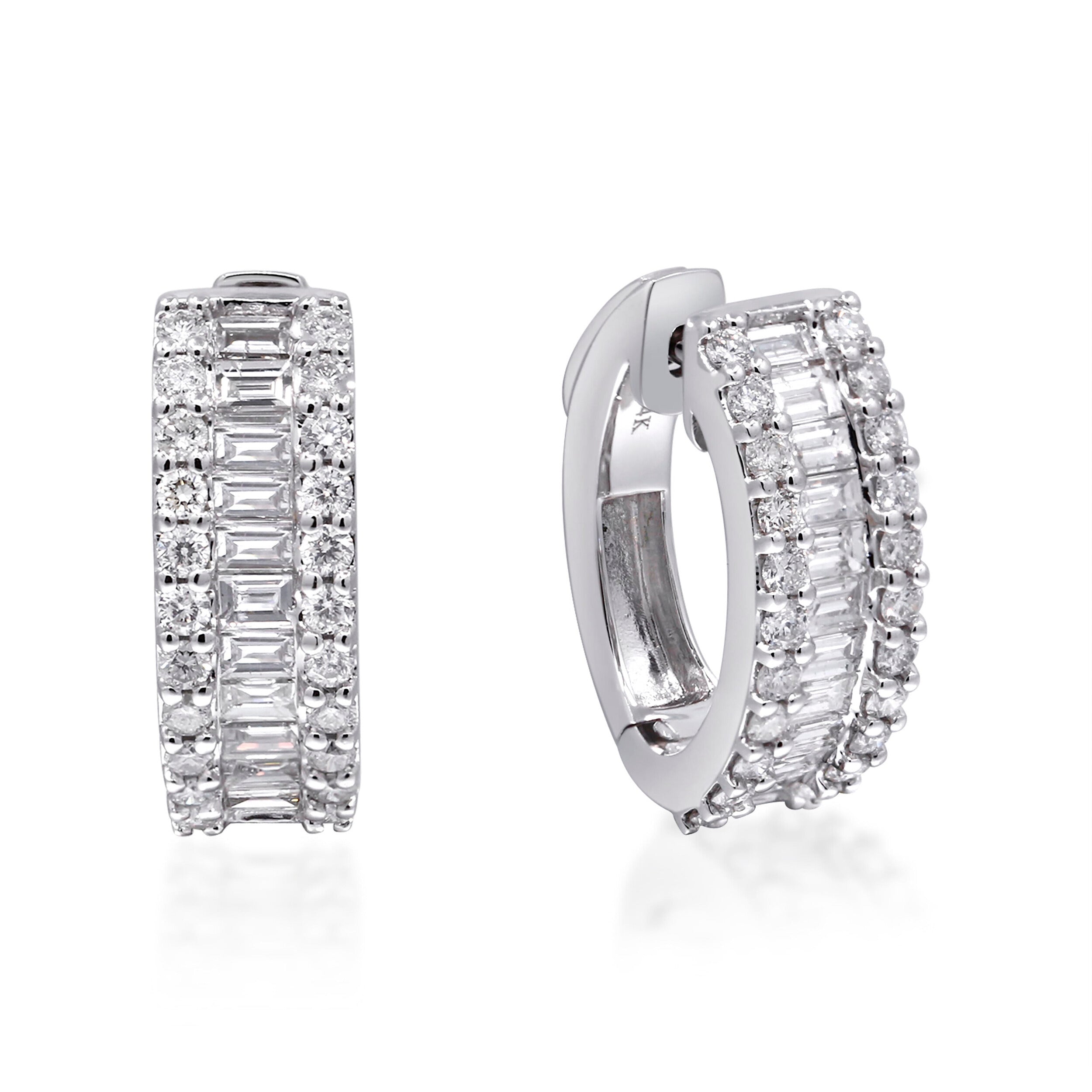 14K WHITE DIAMOND EARRING
