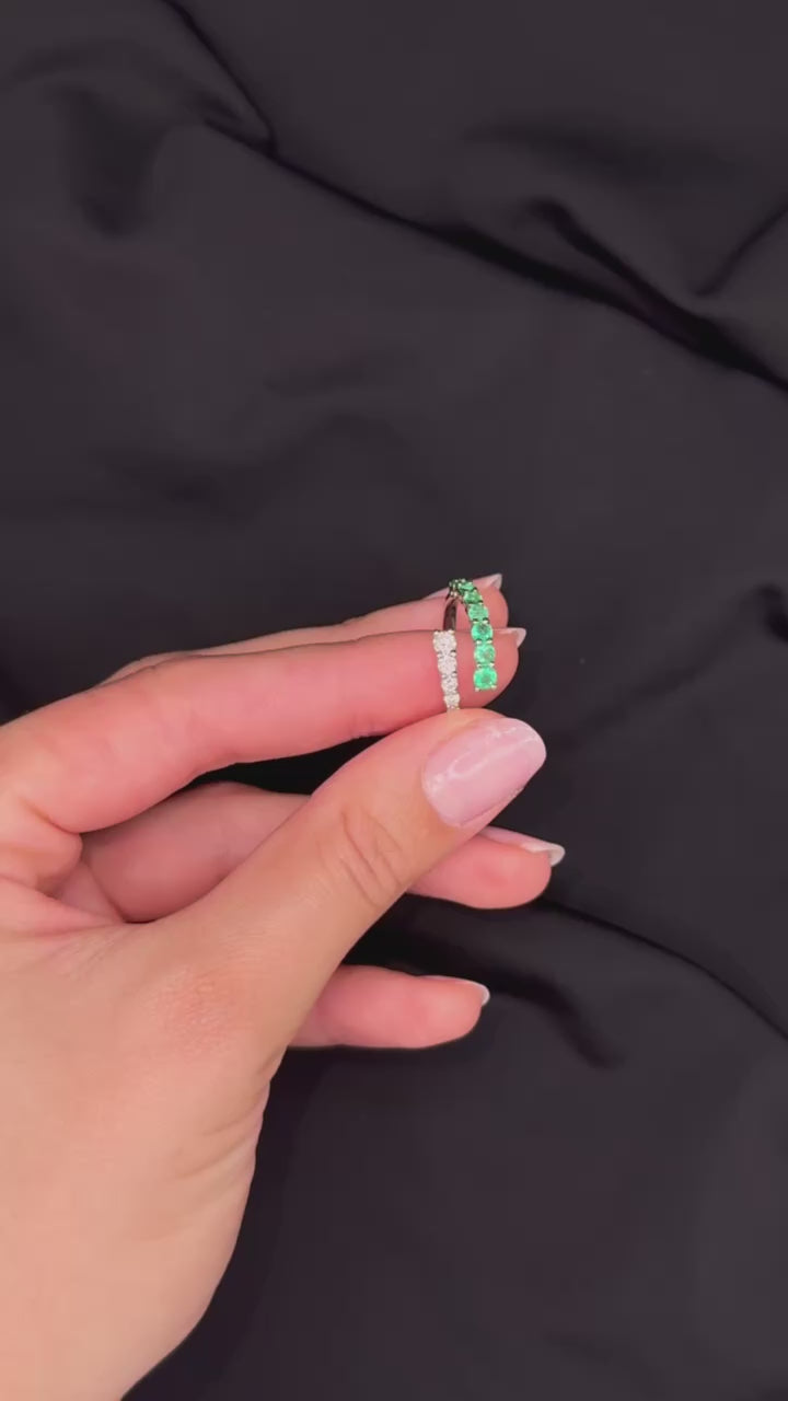 18K WHITE GOLD EMERALD RING - VERDELLE
