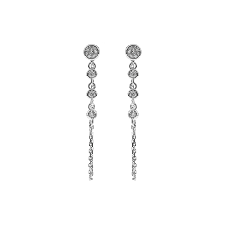 14K WHITE  DIAMOND EARRING