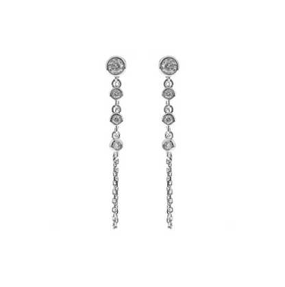 14K WHITE  DIAMOND EARRING