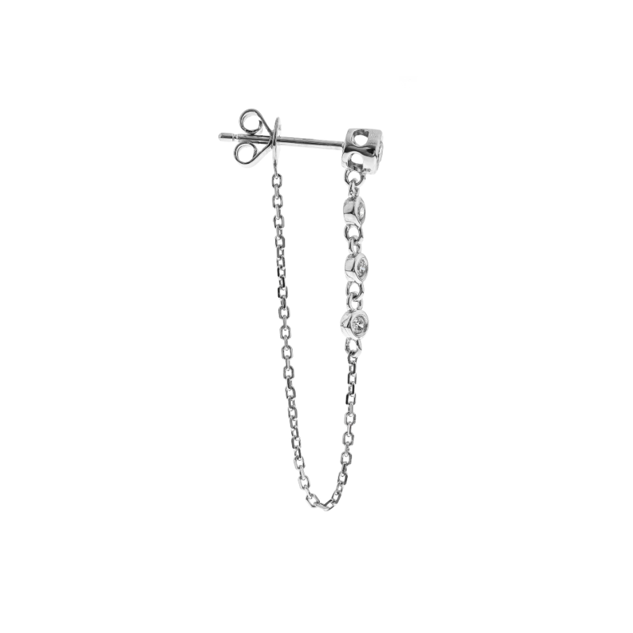 14K WHITE  DIAMOND EARRING